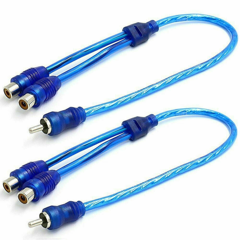 2pcs 6" RCA Male Plug to 2 Female RCA Jack Adapter Audio Y Cable 