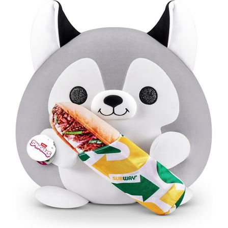 Snackles Snackles (Subway Sandwich) Husky Dog Super Sized 14 inch (Nigel) Plush by ZURU, 14 inch