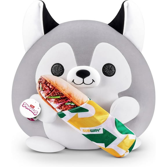 Snackles Snackles (Subway Sandwich) Husky Dog Super Sized 14 inch (Nigel) Plush by ZURU, 14 inch