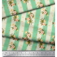 thumbnail image 2 of Soimoi Cotton Voile Fabric Stripe,Leaves & Rose Floral Printed Fabric 1 Yard 56 Inch Wide, 2 of 3