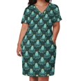 thumbnail image 3 of Vestido de verano suelto con estampado de pulpo de princesa y bolsillos para mujer 2025, 3 of 7