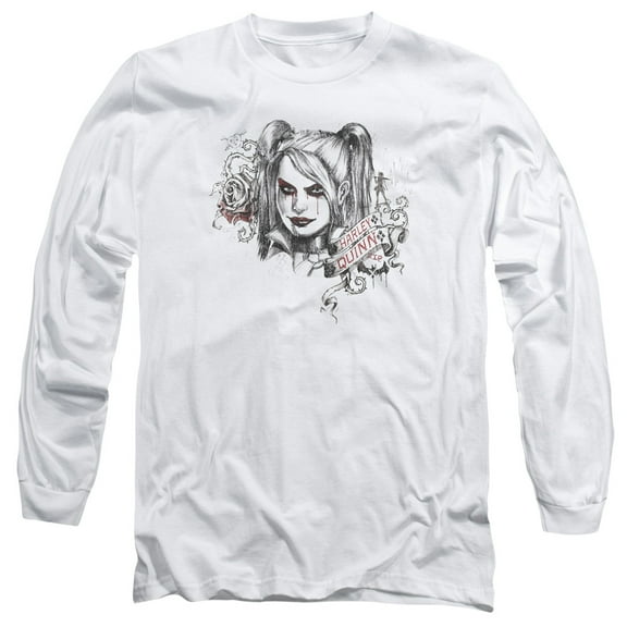 Batman Arkham Knight Sketchy Girl Long Sleeve T-Shirt Adult 18/1 White