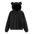 thumbnail image 4 of Girls Sherpa Fleece Pullover Hoodie Long Sleeve Soft Plush Hooded Sweatshirt Casual Loose Fit Top, 4 of 4