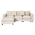 thumbnail image 3 of WestinTrends Augusta 99" Modular Chenille L-Shaped Sectional Sofa and Chaise With USB/Type-C Ports and Side Pockets, Taupe, 3 of 16