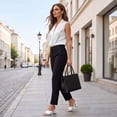 thumbnail image 5 of Dweltoz Women's Wrap V Neck Sleeveless Satin Blouse Elegant Overlap Collar Draped Tank Tops Dressy Casual Soft Comfy Shirts,White S, 5 of 7