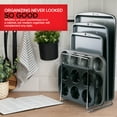 thumbnail image 4 of Chrome (2 Pack) Extra Tall Steel Baking Pan Organizer Rack for Cabinet Storage or Kitchen Counter, Cookie Baking Sheet Organizer with Dividers, Muffin Tin and Cutting Board Holder, Stock Your Home, 4 of 7