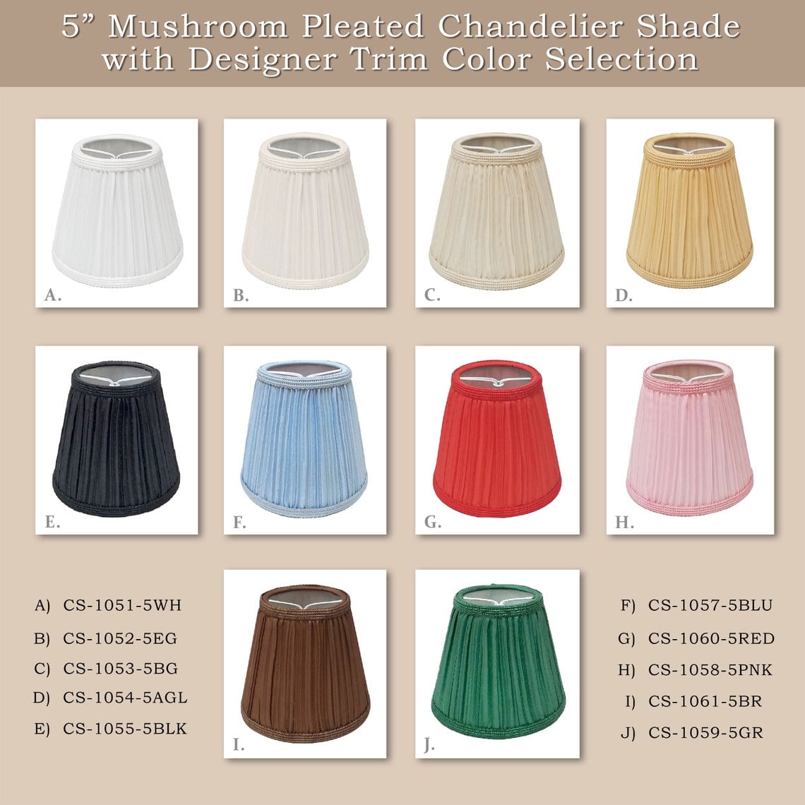 Royal Designs Designer Mushroom Pleat Empire Clip On Chandelier Lamp Shade, Sky Blue, 3" x 5" x 4.5", Set of 6