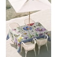 thumbnail image 3 of 54x80 Inch Outdoor Tablecloth with Umbrella Hole Zipper Rectangle Blue Wildflowers Rectangular Tablecloths Outside Waterproof Farmhouse Country Spring Butterfly Floral Patio Table Cover for Picnic, 3 of 8