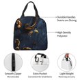 thumbnail image 4 of Fotbe Elegant Gold Scrollwork Bolsa Térmica con Estampado y Forro de Aluminio Grueso Bolsa de Almuerzo con Bolsillo Frontal para Hombres y Mujeres, Ideal para Trabajo, Escuela, 4 of 8