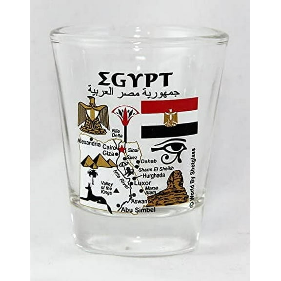 Egypt Landmarks and Icons Collage Shot Glass