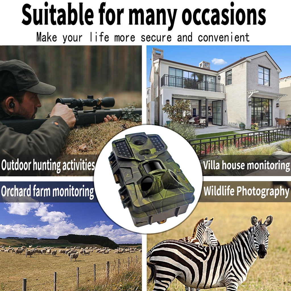 VHUNT 20MP Hunting Trail Monitor, 1080P Infrared Camera, 120° Wide Angle, IP66 Waterproof