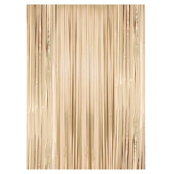 Foil Fringe Backdrop Champagne Metallic Tinsel Curtain Party Decor for Bachelorette Birthday Celebrations Photo Background Event Supplies for Hosts Party Favor