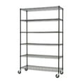 thumbnail image 6 of TRINITY BASICS® 6-Tier 48x18x72 Wire Shelving w/ Wheels, NSF - Black, 6 of 6