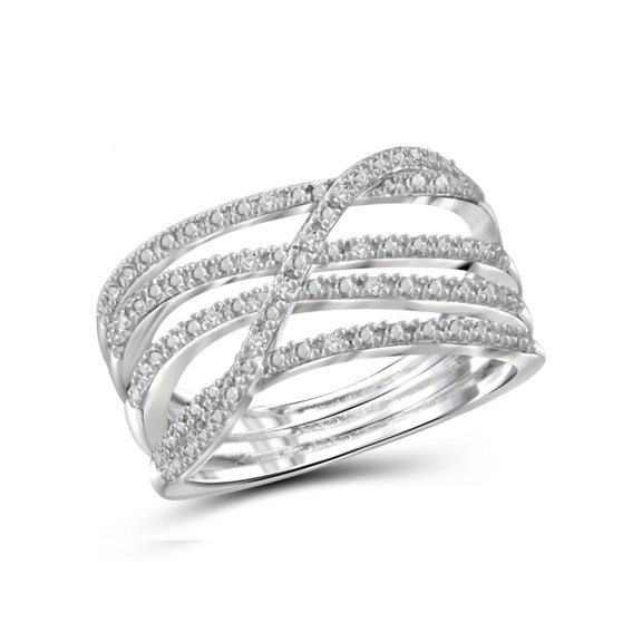 Diamond Accent Crossover Open Ring
