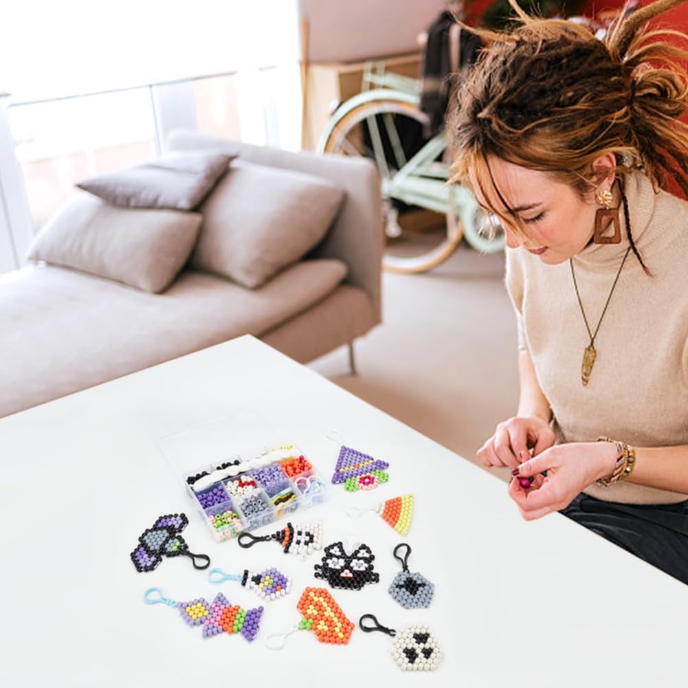 10 Set Beads Animals Keychain Kit Theme Ultimate Bead Pets Backpack Keychain Kit Bead Pet Keychains for Bag Charms