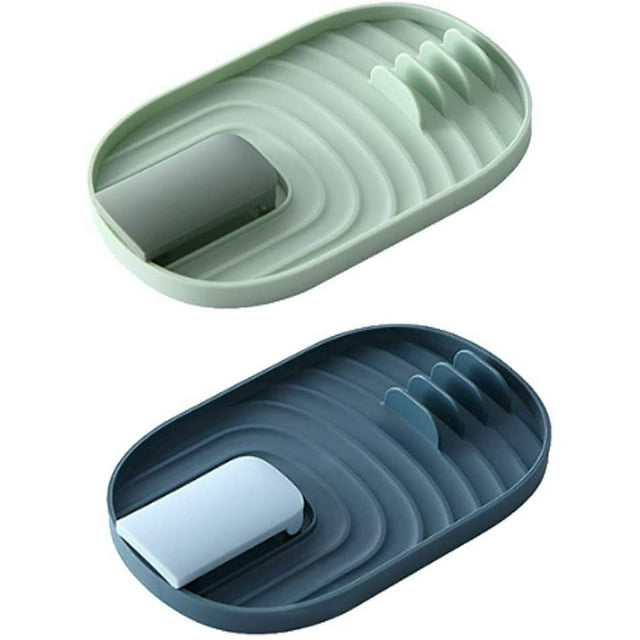 Estante para reposacucharas, soporte para tapas de ollas de 2 piezas, soporte para espátula, soporte para tapas de ollas para electrodomésticos de cocina, platos, tapas de ollas