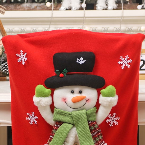 Fundas Para Sillas De Comedor Protector de silla de dibujos animados de Navidad para decoraciones de fiesta de Año Nuevo (JT310)