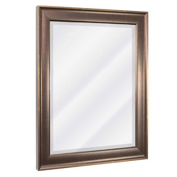 Head West Bronze Copper Oil Rubbed Framed Vanity Beveled Mirrors, Bathroom Mirrors, Rectangle Mirrors, Wall Mount Mirrors, Living Room Mirrors - 28" x 34"