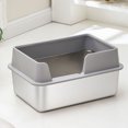 thumbnail image 4 of Cat Litter Box with High Enclosed Side,Stainless Steel Litter Box Stainless Steel Litter Box Enclosed Stainless Steel Large Cat Litter Box XL Litter Box for Multiple Cats, 4 of 7