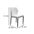 thumbnail image 5 of Diamond Tufted Leatherette Dining Chair with  Metal Legs, White, Set  of Four- Saltoro Sherpi, 5 of 5