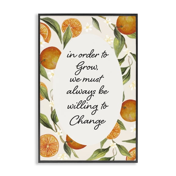 Stupell Industries Willing To Change Quote Black Framed Giclee Art, design by Janice Gaynor