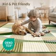 thumbnail image 4 of ODIKA 4'x6' Washable Area Rug Non-Slip, Chair-Friendly, Flatwoven Abstract Mid Wave Striped Flowing Gradient Border Cream Orange for Home Office, Under Desk, 4 of 7
