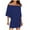 Blue, variant on HERESOM Sun Dresses for Women Plus Size Fashion Women Casual Solid Short Sleeve One Shoulder Buttocks Mini Dress