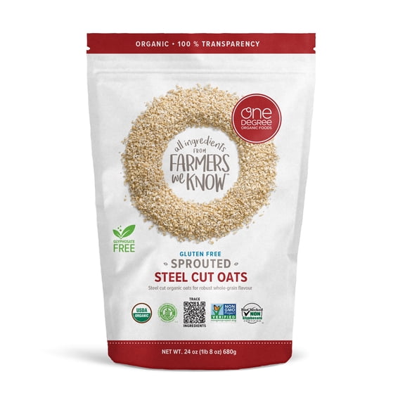 One Degree Organic Foods Gluten Free Sprouted Steel Cut Oats, 24 oz