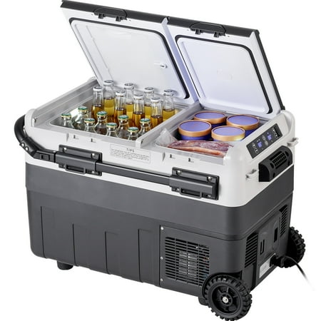 KFFKFF 12V Car Refrigerator , 52.8 QT Portable Fridge Freezer, 12/24V DC 110~240V AC -4℉ to 68℉ for RV Camping, Travel, Truck, Home