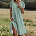 thumbnail image 2 of WILLBEST Vestidos Casuales Para Mujer Verano Vestido Casual Bohemio De Verano Para Playa, Vestido De Corte A Con Cuello Redondo Y Manga Corta, Fluido, Cómodo, Para Uso Diario, Atuendo De Vacaciones, 2 of 4
