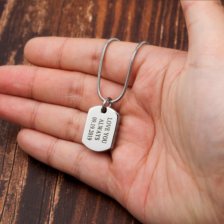 Personalised Silver Dog Tag For Men