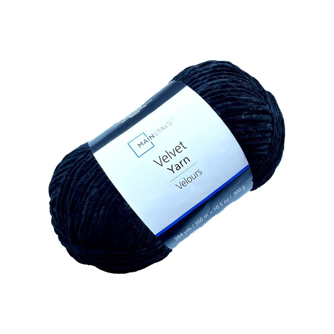 Mainstays Chenille Yarn, Black Bird, 100% Polyester, 10.5 Oz, 315 Yards, Mainstays Chenille Yarn, 10.5 Oz 315 Yards