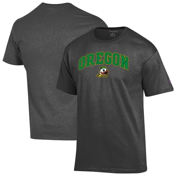 Men's-Champion Charcoal Oregon Ducks Arched Logo T-Shirt