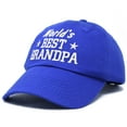 thumbnail image 4 of DALIX Worlds Best Grandpa Dad Hat Grandfather Gift Cotton Cap in Royal Blue, 4 of 6