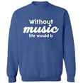 thumbnail image 2 of OXI Crewneck Sweatshirt - Without Music Life Would B, Basic Casual Sweatshirts for Men's and Women Fleece Sweatshirt Long Sleeve - Indigo Blue Large, 2 of 2