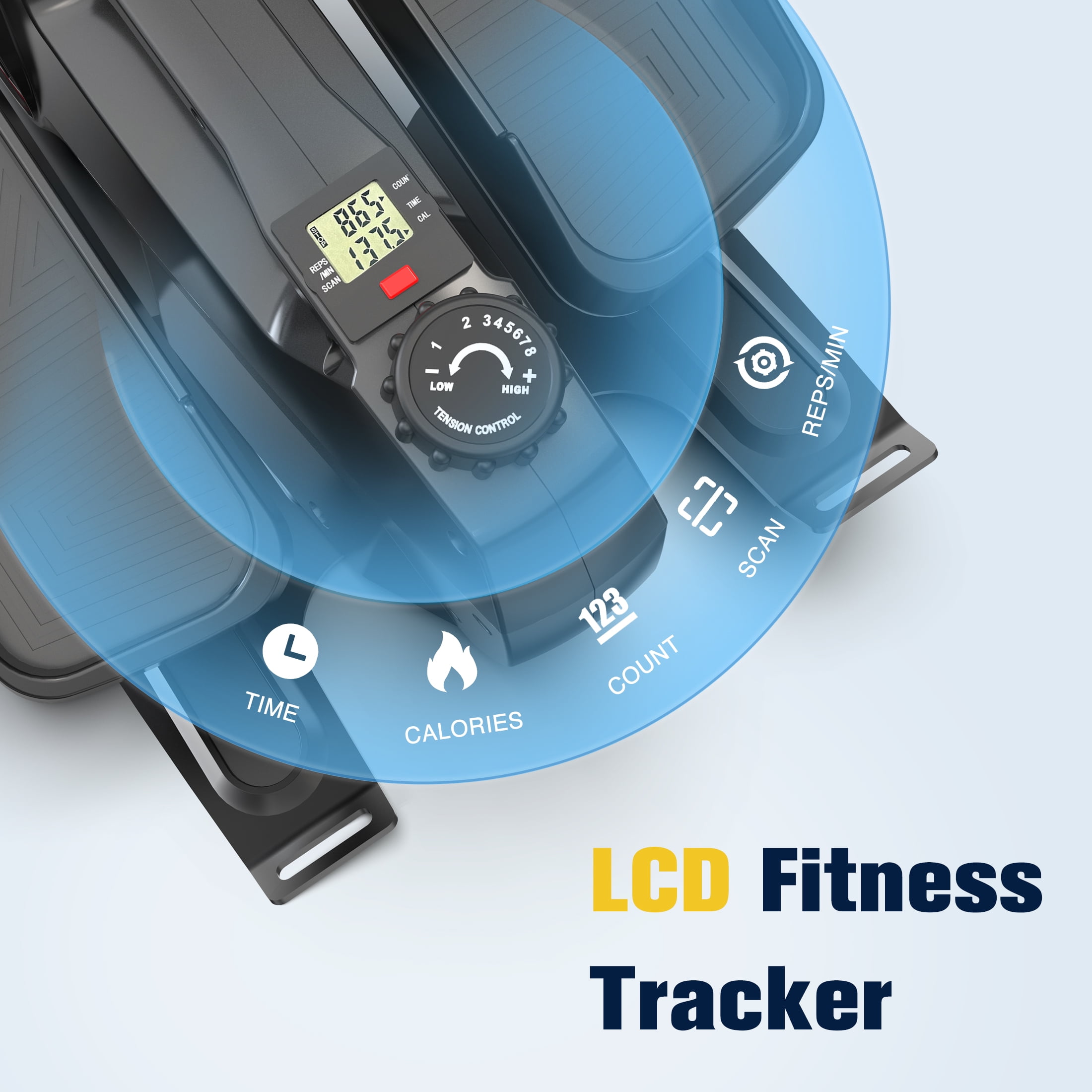 Hapycity Small Under Desk Elliptical Machine, Mini Pedal Exerciser