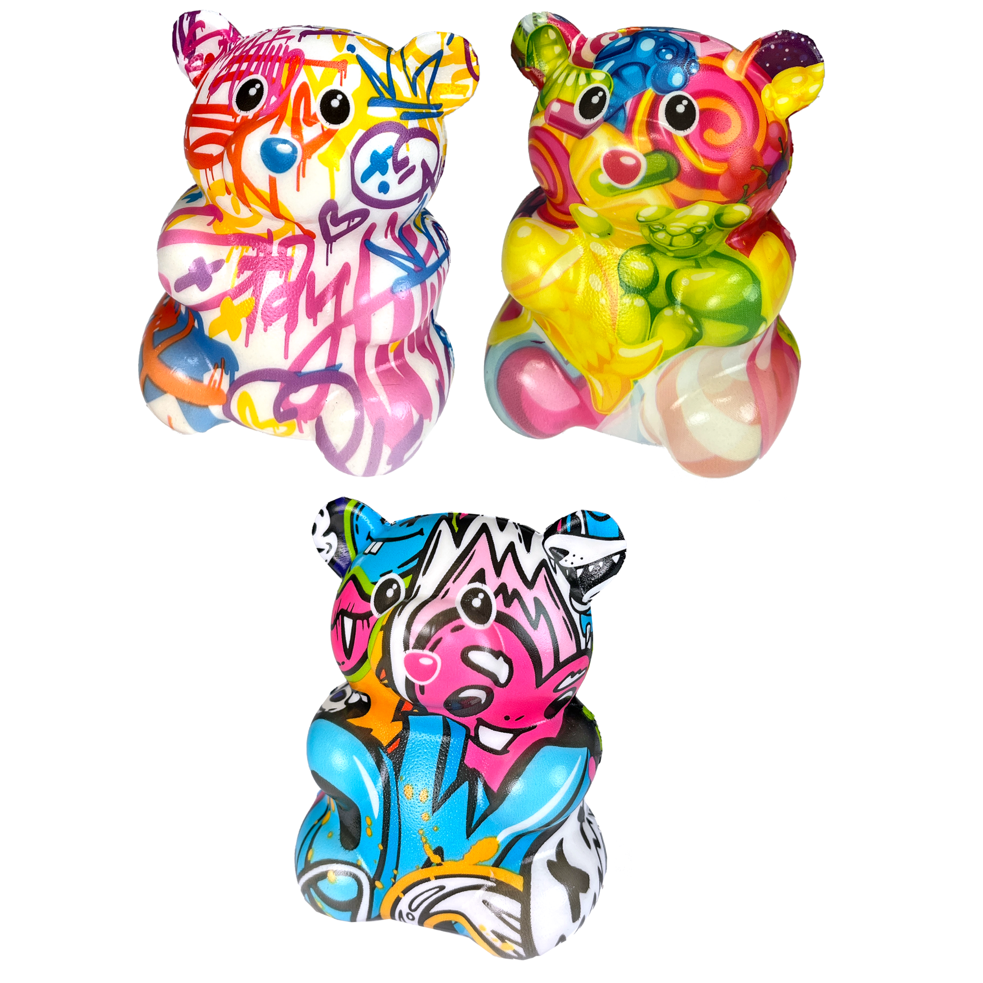 Ja-Ru Graffiti Bear Slow-Rise Foam Novelty Toy Child Age 3+, Multi-Color