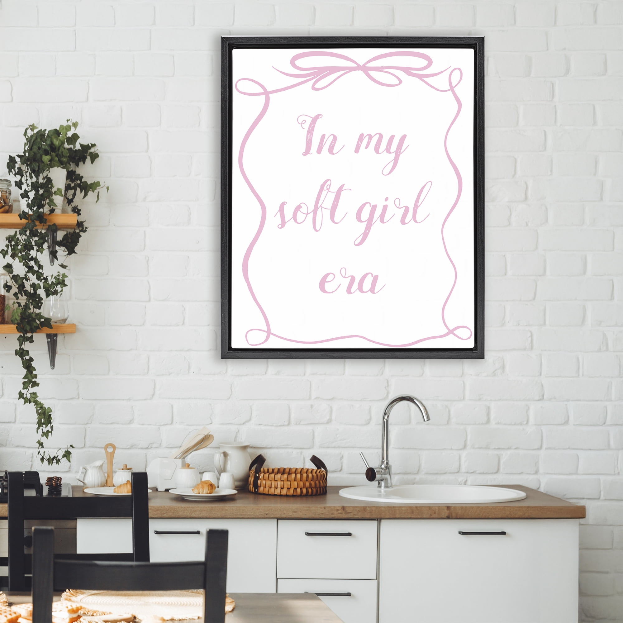 Stupell Industries In My Soft Girl Era Black Framed Floater Canvas Wall Art, design by Lucille Price