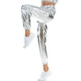 thumbnail image 3 of Patlollav Womens Holographic Streetwear Club Cool Shiny Causal Pants, 3 of 6