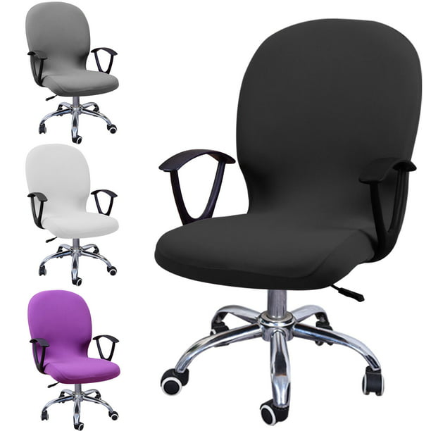 Office Computer Chair Seat Covers Removable Washable Anti Dust Desk Cushion Protectors Universal Stretch Rotating Black Beige Gray Purple Com - Office Computer Chair Seat Cover
