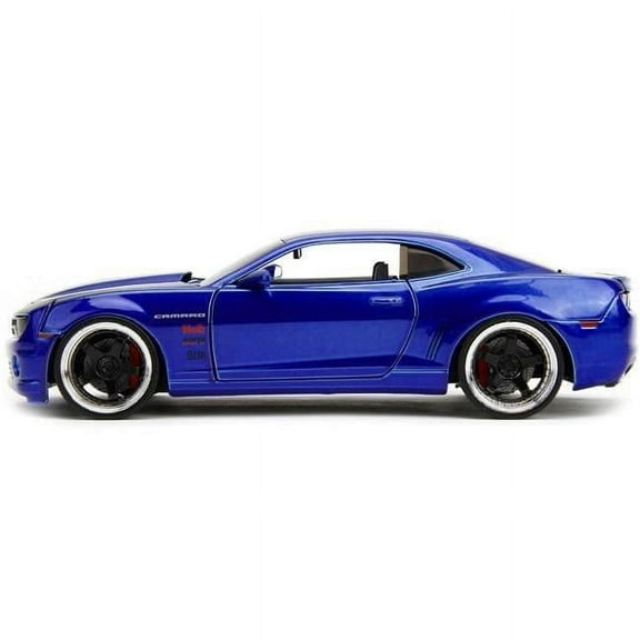 2010 Chevrolet Camaro Candy Blue with Black Hood Bigtime Muscle Series 1-24 Scale Diecast Model Car