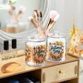 thumbnail image 3 of Yayeee 4 Pack Qtip Holder Bathroom Cotton Swab Canister with Lid Clear Dispenser Set, Autumn Day with Cocoa Pattern, 3 of 6
