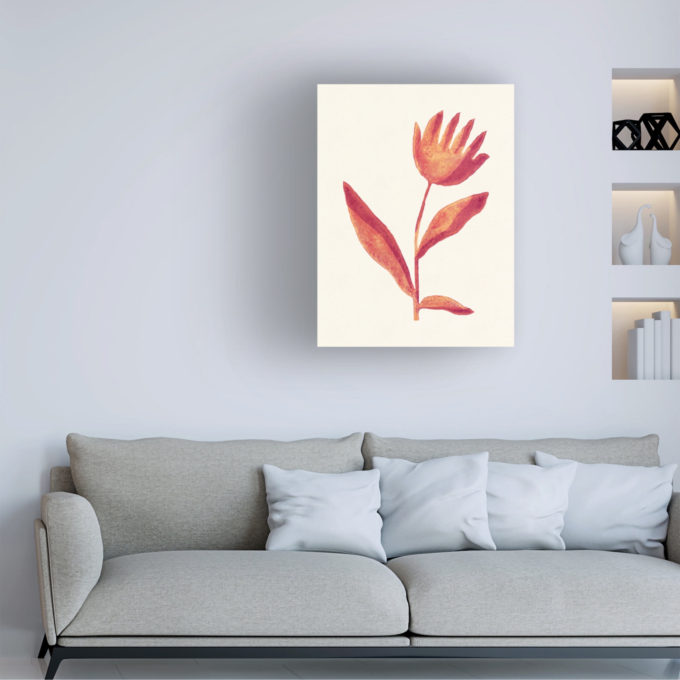 Trademark Fine Art Alisa Galitsyna Linocut Flower Viva Magenta Canvas Wall Art