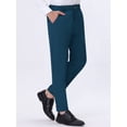 thumbnail image 2 of INSPIRE CHIC Blue Dress Pants for Men's Straight Fit Solid Color Flat Front Chino Trousers 34, 2 of 6