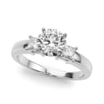 thumbnail image 2 of Earth Jewel 2.13 Ct Round Cut Lab-Created Simulated Diamond Engagement Ring - Stunning Three Stone Wedding Ring with Split Shank Design - 14K White Gold Plated Ring - Perfect Gift for Her on Birthday, 2 of 3