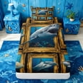thumbnail image 3 of meiyoeat Ocean Animal Shark Twin Sheets For Boys,Vintage Coastal Style Bedding Kids,3-Piece, 3 of 6