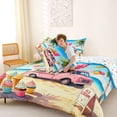 thumbnail image 4 of Castle Fairy Watercolor Ice Cream Truck Full Size Comforter Sets 3 Pieces for Kids, Beach Summer Print Bedding Sets for Bedroom, Pink Blue, 4 of 6
