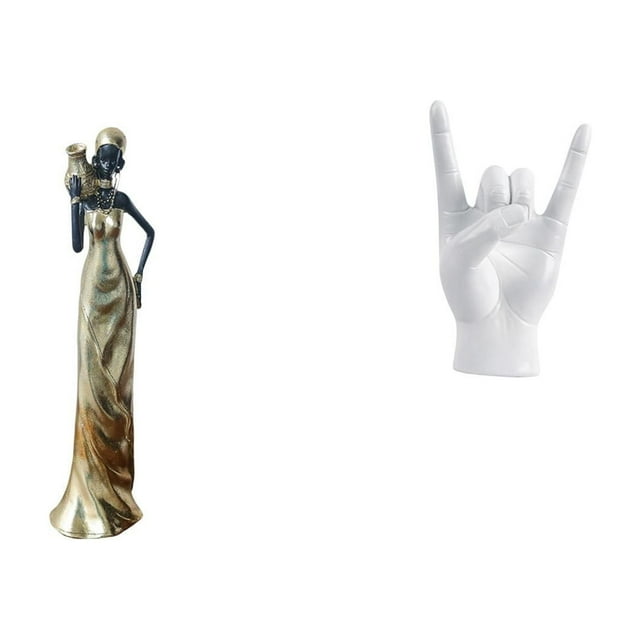 Figura de mujer africana,Estatua de dama tribal africana hecha a mano en una cafetería.,Figura de mujer hecha a mano con adorno de resina africana,Estatua del gesto de la roca,Estatuas y