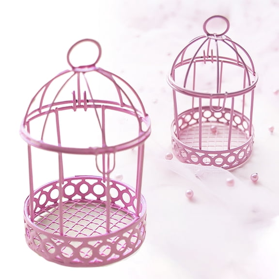 Clearance Desktop Ornament under $5,Modern Decorative Cage Garden Adornment Wind Mini Bird Cage Desktop Storage Decorative Candy Creative Box Photo Props