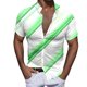 thumbnail image 1 of Camisas Manga Larga Hombre Hombres Casual Manga corta Primavera Verano Turndown Neck 3D Impreso Camisas Moda Top Blusa Camisas (Green, M), 1 of 4